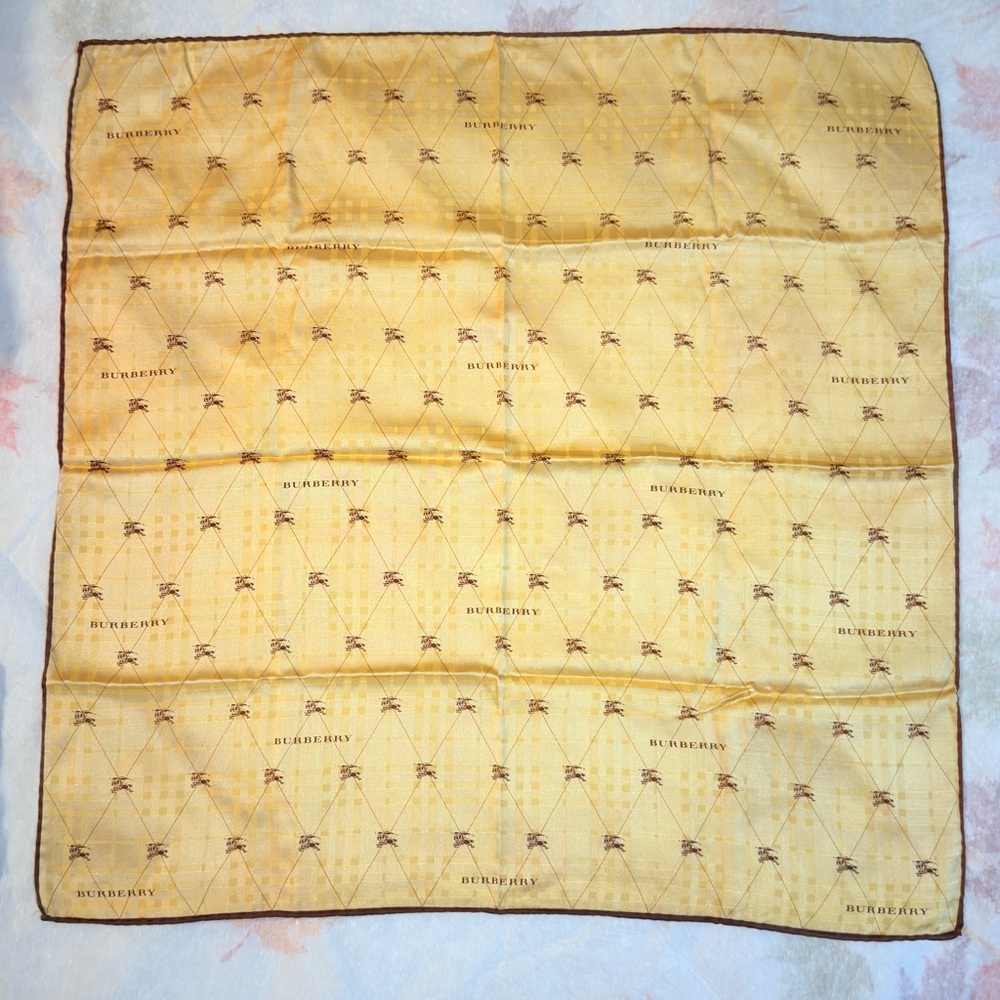 Burberry Yellow Silk/Cotton Scarf
